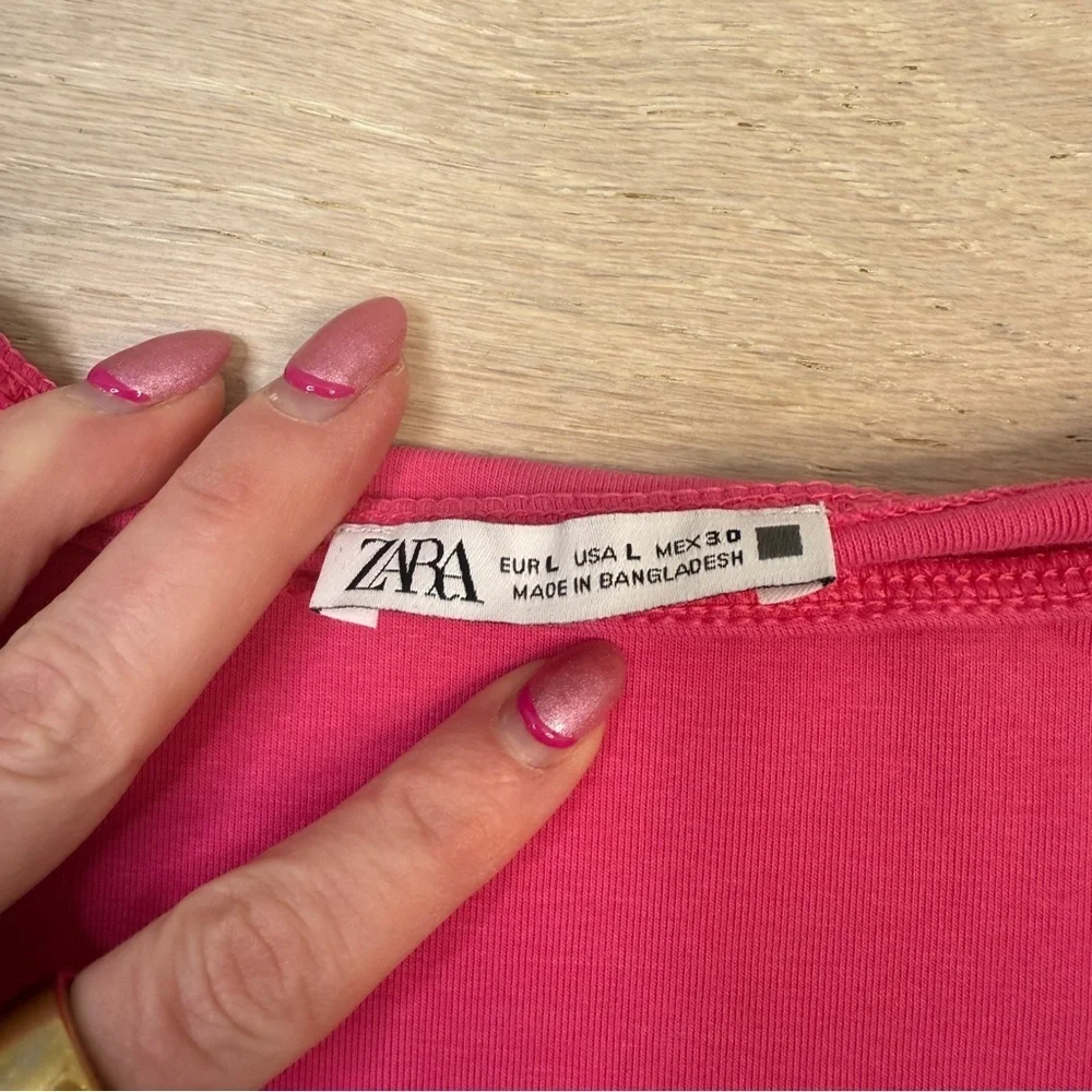 Zara Off the Shoulder Pink Midi Dress - Picture 3 of 5